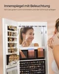 Miniatyrbild 6 av 6: Rootz Jewelry Cabinet - Mirror Cabinet - Lagringsarrangör - LED -belysning - 55x55x159 cm - Cloud White