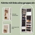 Miniatyrbild 5 av 6: Rootz smycken skåpstativ spegel - spegel skåp - roterbar förvaring - 360 ° rotation - 54 cm x 161 cm x 54 cm