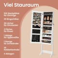 Miniatyrbild 3 av 5: Rootz Standing Jewelry Cabinet - Mirror Cabinet - Full Body Mirror - Säkert lagrar smycken och smink - 41,2 cm x 36,5 cm x 152 cm