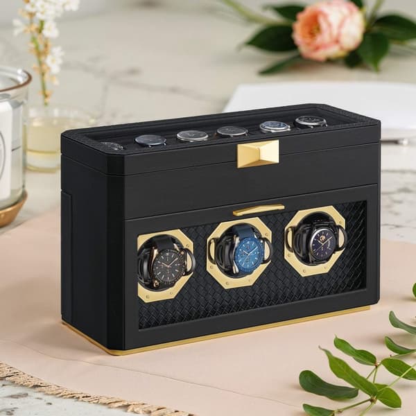 Rootz Watch Box For 9 Watches - Display Case - Organizer - Justerbar hållare - 16,2 x 40 x 25,3 cm - Glasfönster