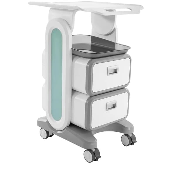 Mobil Medicinsk Trolleyvogn, Høj Belastningskapacitet, Holdbart og Moderne Design,HVID