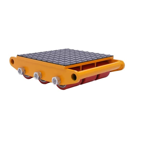 Tungt Maskintransportør, 15T Kapacitet, 9 PU Ruller,Orange