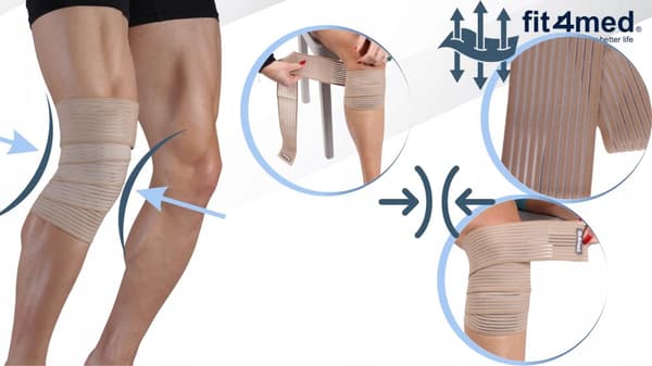 STABILISATOR KOMPRESSION KNÆBANDAGE ELASTISK KOMPRESSIONSBANDAGE UNIVERSAL