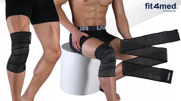 STABILISATORISERANDE KOMPRESSION KNÄBANDAGE ELASTISKT KOMPRESSIONSBANDAGE UNIVERSAL