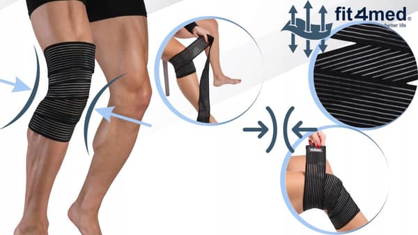 STABILISATORISERANDE KOMPRESSION KNÄBANDAGE ELASTISKT KOMPRESSIONSBANDAGE UNIVERSAL