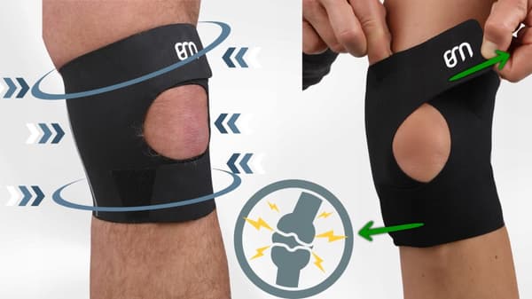 KNÄSTABILISATORSTÖD KNÄLEDSSTÖD ELASTISKT UNIVERSAL L