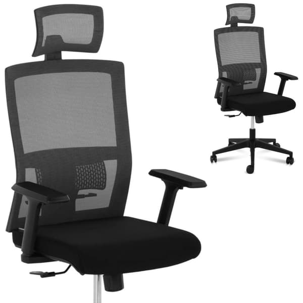 Stol mesh kontorstol ergonomisk med lændestøtte og nakkestøtte max 150 kg