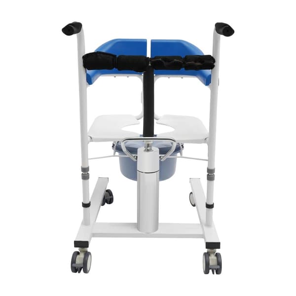 Hydraulisk patientløfter kørestol, justerbar højde 16,5-24 tommer, 198,4 lbs belastningskapacitet,Blå
