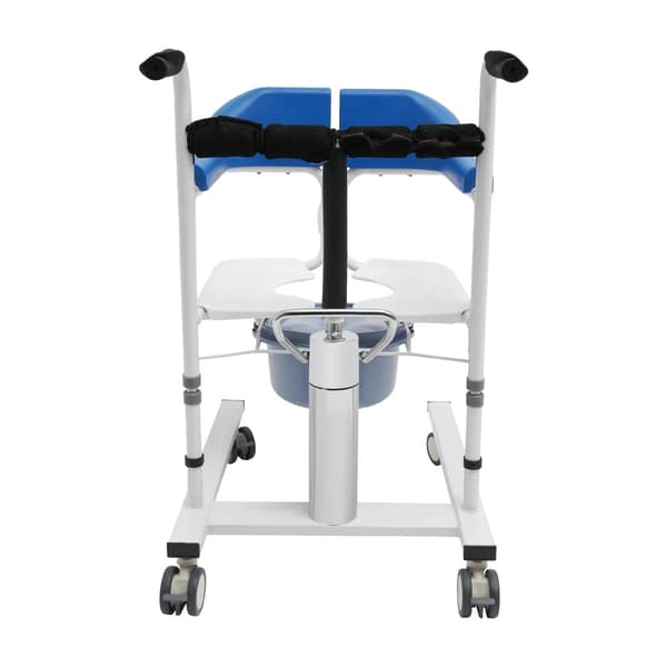 Hydraulisk patientløfter kørestol, justerbar højde 16,5-24 tommer, 198,4 lbs belastningskapacitet,Blå