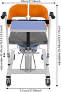 Miniatyrbillede 2 af 2: Hydraulisk Patientløftestol, Toiletfunktion, Justerbar Højde, Ergonomisk Design,Gul