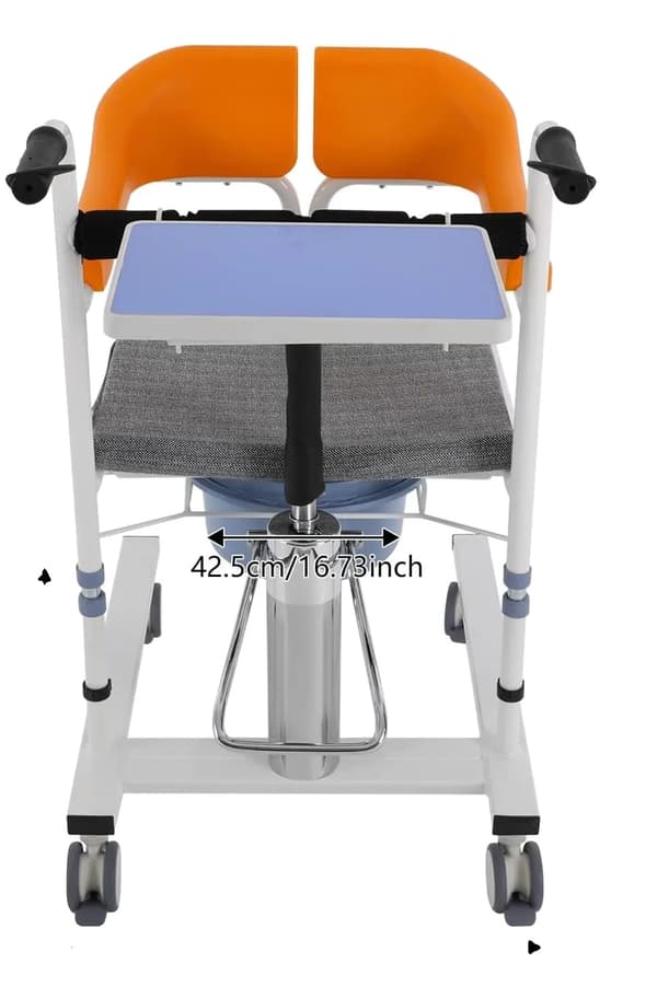 Hydraulisk Patientløftestol, Toiletfunktion, Justerbar Højde, Ergonomisk Design,Gul