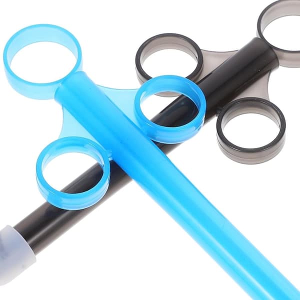 2kpl Lubricants Tube Shooter sileällä pyöristetyllä korkilla, helppokäyttöinen ja puhdas, uudelleen käytettävä ja pariskunnille [sininen ja musta]