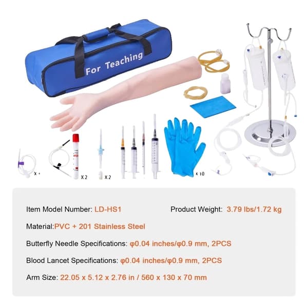 IV Praksis Kit, Realistisk Træningsarm, Materialer af Høj Kvalitet,Sprøjte Butterfly Needle 2