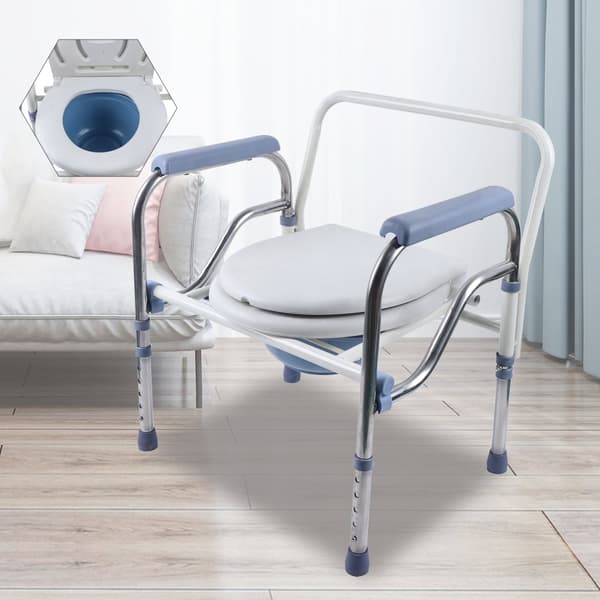 Potte stol, justerbar højde 65-75 cm, foldbart design, robust rustfrit stålramme