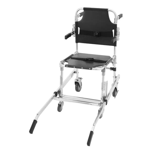 Folding Stair Chair, 350 lbs belastningsevne, 4 universelle hjul, aluminiumlegering,sort