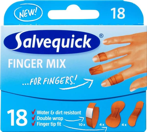 Plåster SALVEQUICK Finger mix 18/fp 12st