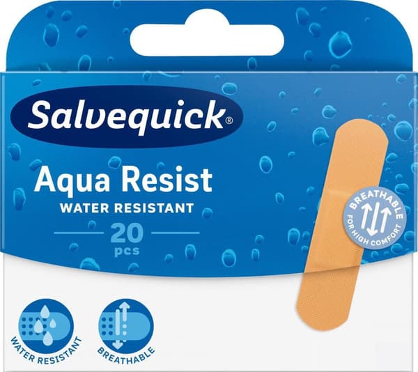 Plåster SALVEQUICK Aqua resist M 20/fp 12st