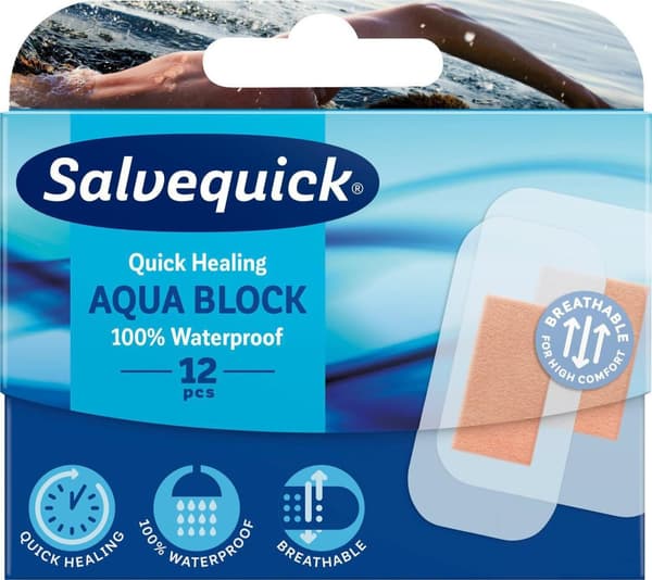 Plåster SALVEQUICK Aqua block 12/fp 12st