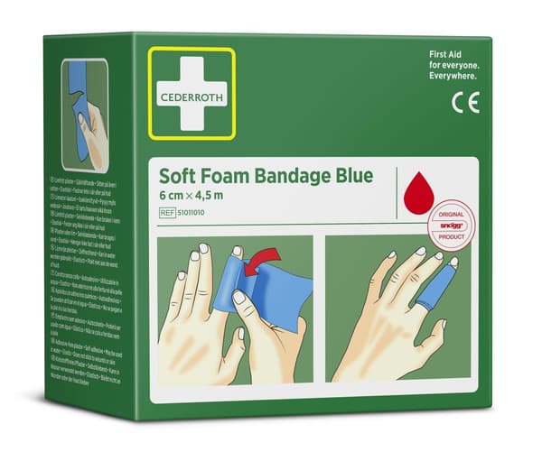 Plåster CEDERROTH SoftFoam 6cmx4,5m blå