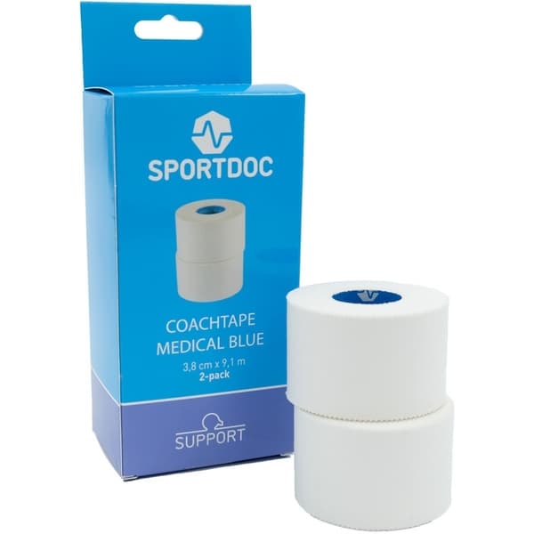 coachtejp oelastisk, sporttejp oelastisk, SPORTDOC MEDICAL BLUE 38 mm x 9.1 m