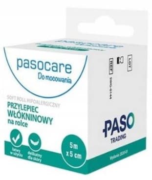 PASOCARE BLØD RULLE Plaster på rulle 5 mx 2,5 cm