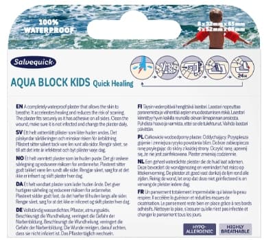 Salvequick Aqua Block vandtætte plastre til børn x12