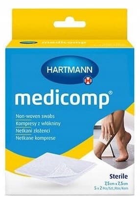 HARTMANN Medicomp Non-woven kompresser 7,5 x 7,5 cm 10 stycken