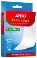 Miniatyrbillede 1 af 3: STOFplaster med forbinding Apteo 1m x 6 cm