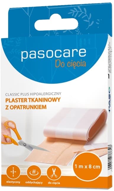 PASOCARE Tygplåster med förband Paso-Trading 1 mx 8 cm