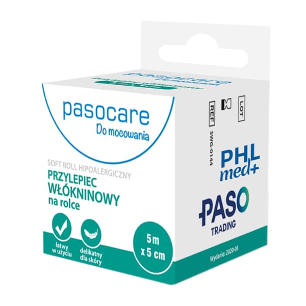 PASOCARE SOFT ROLL non-woven klæbemiddel på rulle 5 mx 5 cm 1 stk.