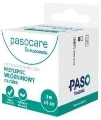 PASOCARE SOFT ROLL non-woven klæbemiddel på rulle 5 mx 5 cm 1 stk.