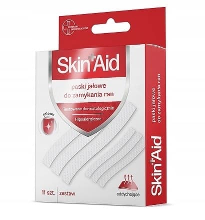 SKIN AID Sterila remsor för sårförslutning Paso-Trading 11 stycken