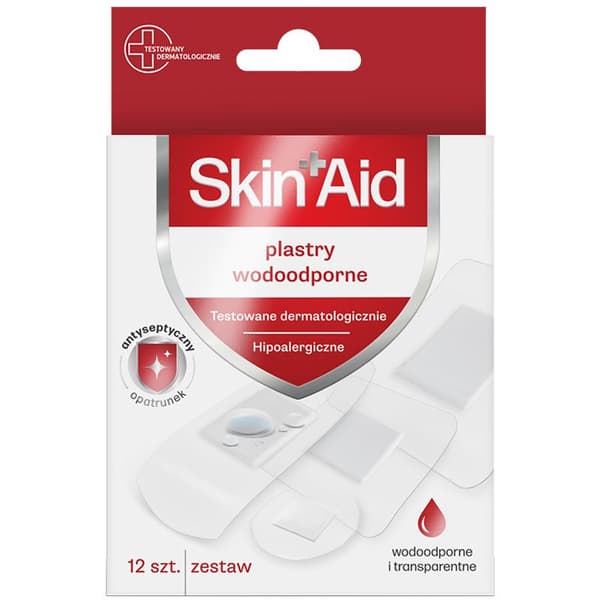 SKIN AID Vattentäta transparenta plåster Paso-Trading 12 stycken