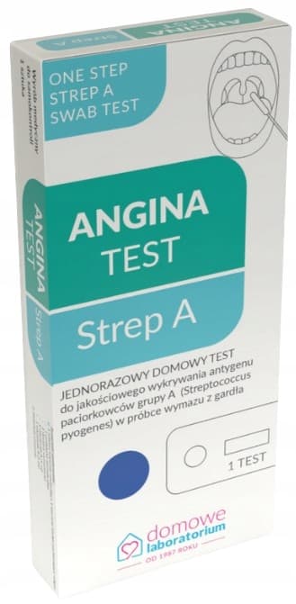 Angina-testi Strep A -testi streptokokkien havaitsemiseksi kurkussa 1 kpl.