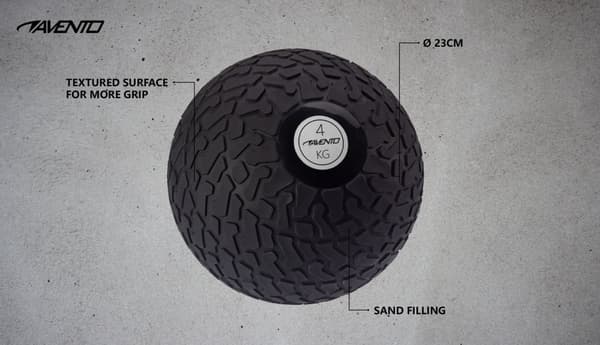 Slam ball AVENTO 42DK 8kg D23cm Black/grey