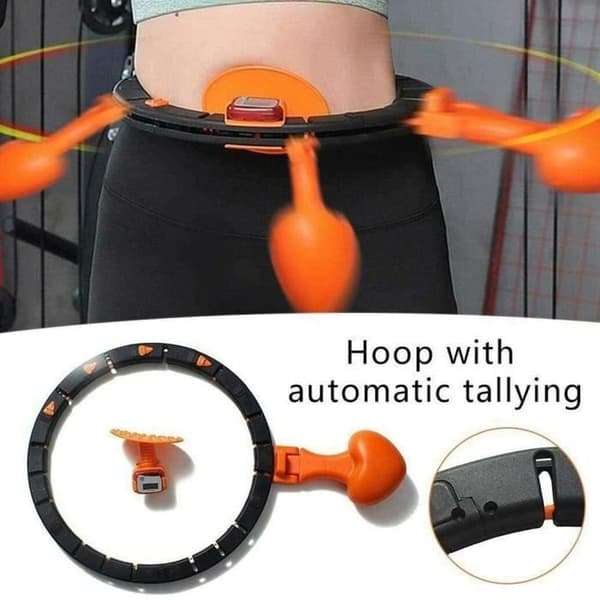 OUTAD Automatic Rotation Hoop - Justerbar - Svart och Orange - Fitness