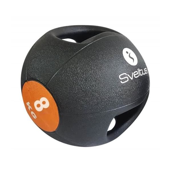 Medicinboll med handtag 8 kg - SVELTUS - Bodybuilding - Tyngdlyftning - Vuxen - Blandat - Svart