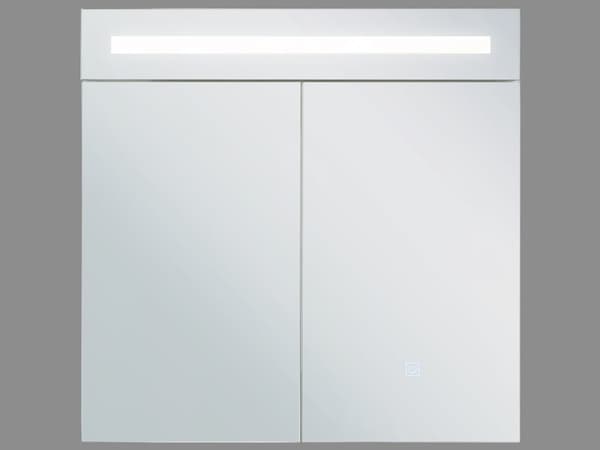 Badrumsspegel Byrå med LED Vit 60 x 60 cm Modern