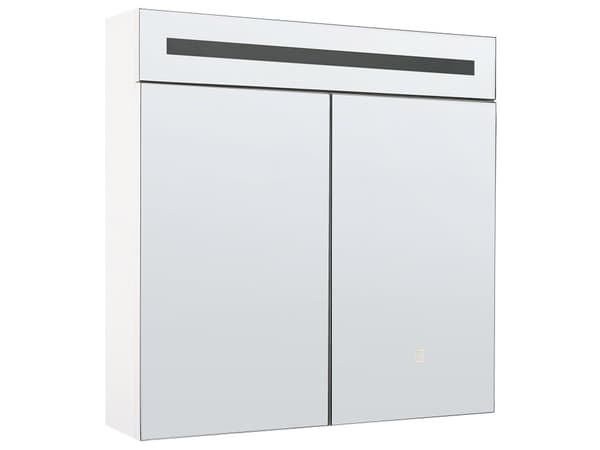 Badrumsspegel Byrå med LED Vit 60 x 60 cm Modern