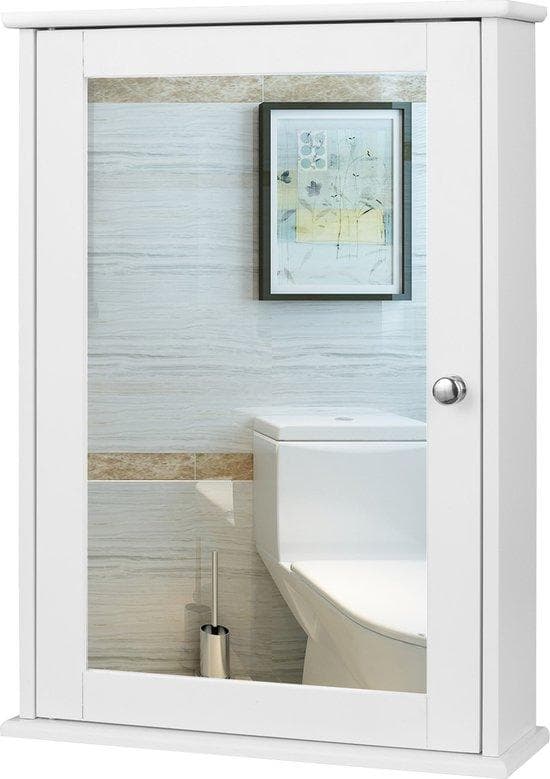 Badrumsskåp - med spegel - Plankväggskåp monterad - Badrumsmöbler skåp - kosmetisk förvaring - badrumsorganisatör