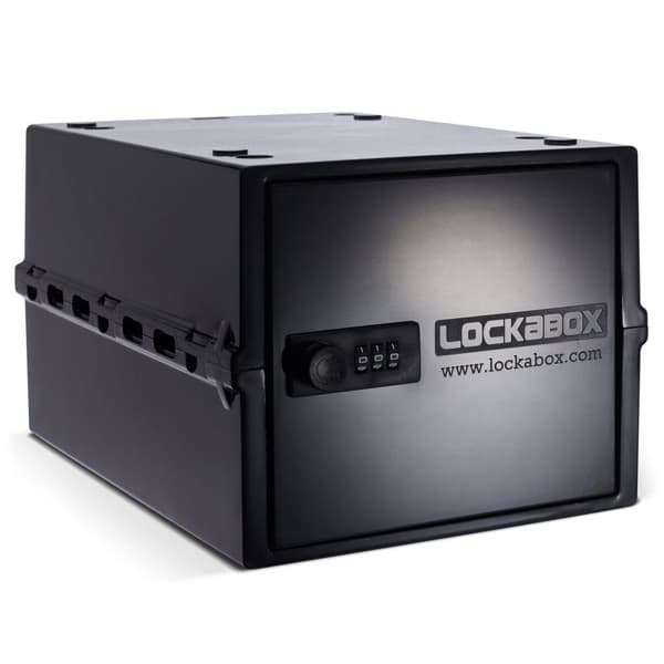 Lockabox One™ Suljettava lääkekaappi - Säilytyslaatikko numerolukolla - Musta