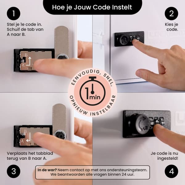 Lockabox One™ Låsbar Medicinskab - Opbevaringsboks med Talelås - Blå