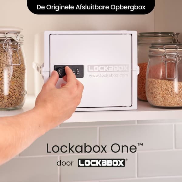 Lockabox One™ Suljettava lääkekaappi – Säilytyslaatikko numerolukolla – Valkoinen