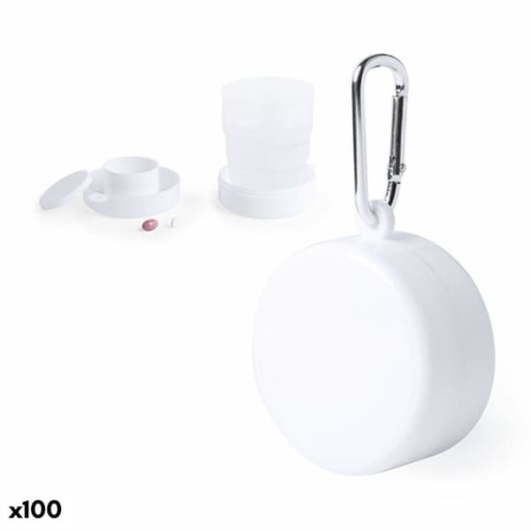 Hopfällbar mugg med dosett 146006 Vit (220 ml) (100 antal) - Vit