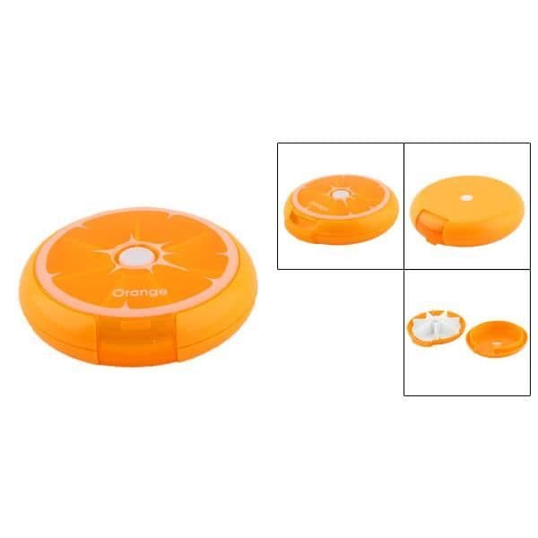 Orange plastpillerlåda för resa och hem - SOURCING KARTA - Medicinpillerlåda