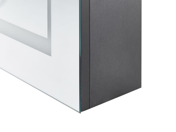 Badrumsskåp med LED-belysning Svart Glas MDF 40 x 60 cm Modern design Toalett Badrum