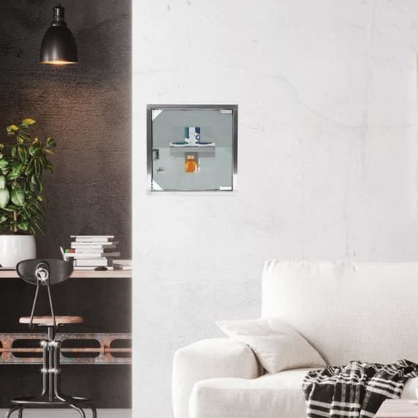 Medicinskåp - XMTECH - 2 nivåer - Rostfritt stål - Låsbart - 30x30x12cm