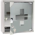Miniatyrbild 1 av 3: Apoteksskåp - YUENFONG - Inox - 2 Fack - Låsbart - Glasdörr