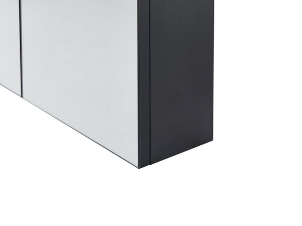 Badrumsskåp Svart Plywood 60 x 60 cm Väggskåp 2 Luckor Hyllor Förvaring Badrum Toalett