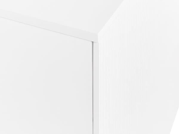 Badrumsskåp Väggmonterat Vit MDF-stomme 80 x 52 cm Räfflad Front med 1 Låda Förskuret Hål